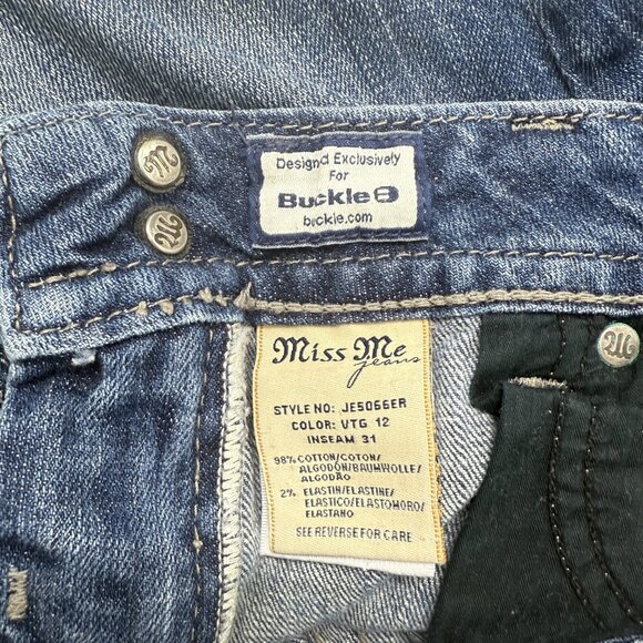 Miss Me for Buckle mid-rise bootcut embroidered embellished jeans women's sz 28 - Picture 9 of 10